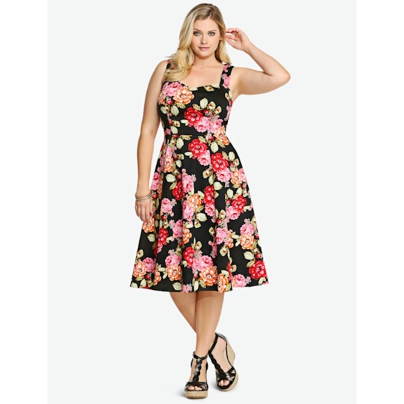 1 Left! Sz 22 Torrid Open Back Floral Dress - Picture 4 of 4